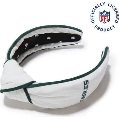 Lele Sadoughi Philadelphia Eagles Embroidered Knotted Headband In White