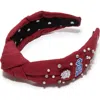 Lele Sadoughi Pi Beta Phi Knotted Headband In Burgundy