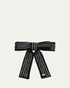 Lele Sadoughi Pinestripe Crystal Antoinette Bow In Jet Crystal