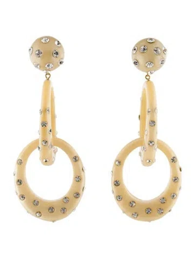 Pre-owned Lele Sadoughi Polka Dot Double Hoop Drop Earrings