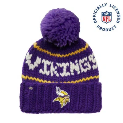Lele Sadoughi Purple Vikings Nfl Beanie With Yarn Pom