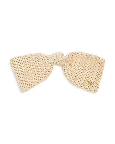 Lele Sadoughi Raffia Bow Barrette In Ivory