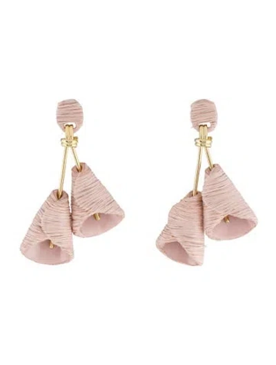 Pre-owned Lele Sadoughi Raffia Calla Lily Drop Earrings In Multi