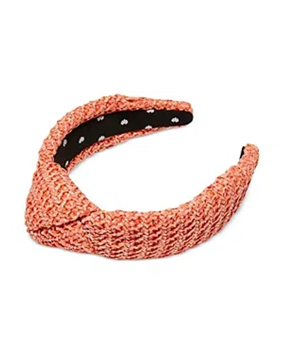 Lele Sadoughi Raffia Knotted Headband In Orange