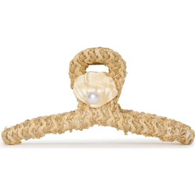 Lele Sadoughi Raffia Shell Claw Clip In Purple