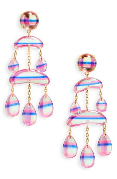 Lele Sadoughi Raindrop Chandelier Earrings In Holographic Rainbow