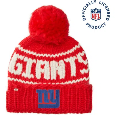 Lele Sadoughi Red Giants Nfl Beanie With Yarn Pom Pom