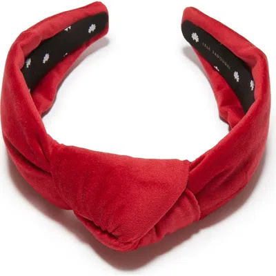 Lele Sadoughi Red Velvet Knotted Headband
