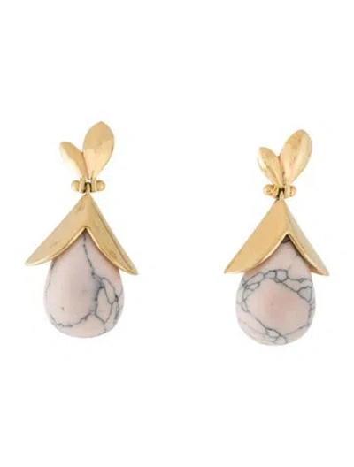 Pre-owned Lele Sadoughi Resin Drop Earrings In Pink