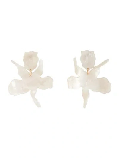 Pre-owned Lele Sadoughi Resin Paper Lily Drop Earrings In Multicolor