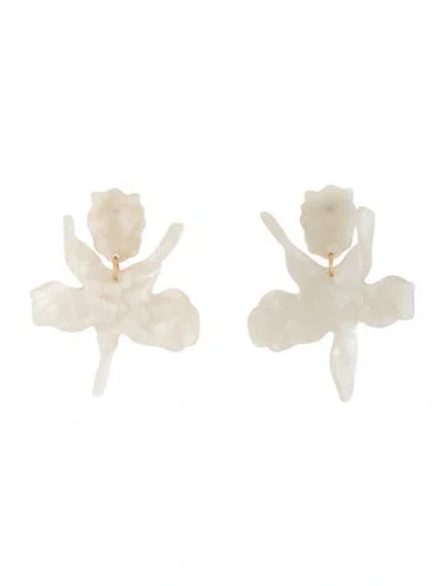 Pre-owned Lele Sadoughi Resin Paper Lily Drop Earrings In Multicolor