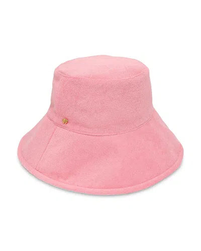 Lele Sadoughi Reversible Terry Long Brim Bucket Hat In Pink