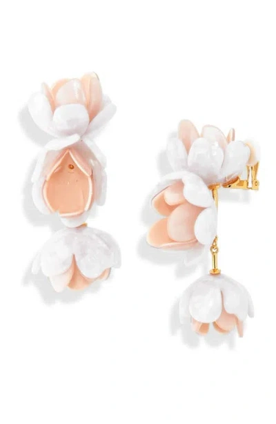 Lele Sadoughi Rose Petal Two-tone Drop Earrings In White