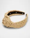 Lele Sadoughi Rosette Crystal-embellished Headband In Gold