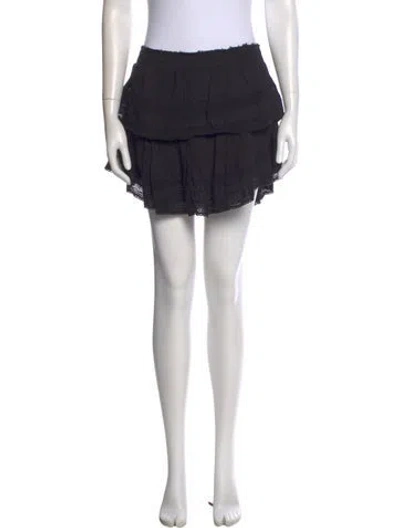 Pre-owned Lele Sadoughi Ruffle Embellishment Mini Skirt In Black