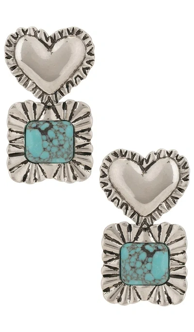 Lele Sadoughi Ruffle Heart Stone Earrings In Green