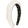 Lele Sadoughi Scalloped Satin Headband In Ivory