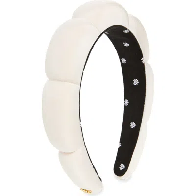 Lele Sadoughi Scalloped Satin Headband In Ivory