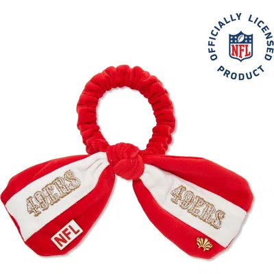 Lele Sadoughi Sf 49ers Bow Scrunchie In Red