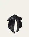 Lele Sadoughi Shirley Crystal-embellished Velvet Headband In Black
