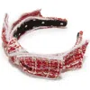 Lele Sadoughi Shirley Slim Tweed Headband In Red