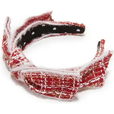 Lele Sadoughi Shirley Slim Tweed Headband In Red