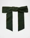 Lele Sadoughi Shirley Velvet Bow Barrette In Pine Green 300