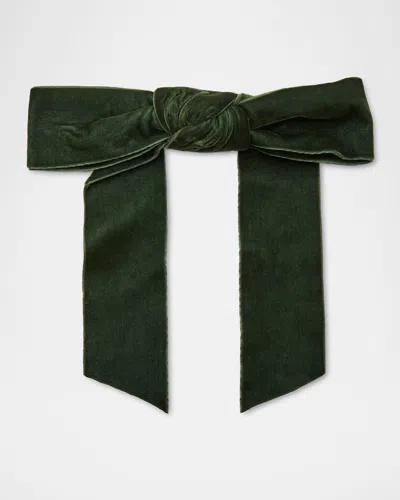 Lele Sadoughi Shirley Velvet Bow Barrette In Brown