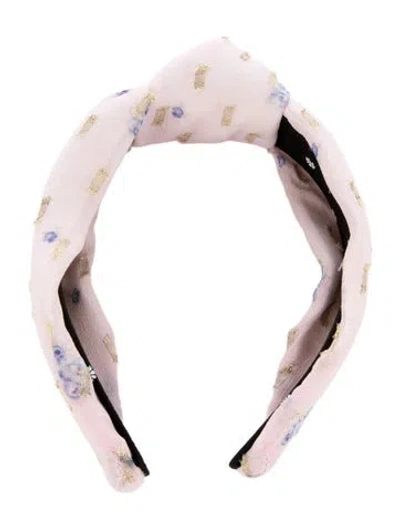 Pre-owned Lele Sadoughi Silk Headband In Pink