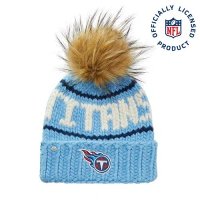 Lele Sadoughi Sky Titans Nfl Beanie With Faux Fur Pom In Blue