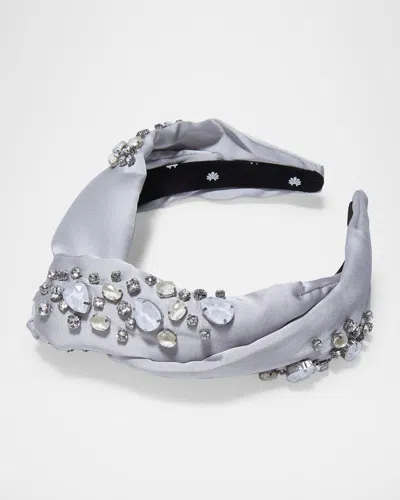 Lele Sadoughi Slim Greta Swarovski Headband In Gray