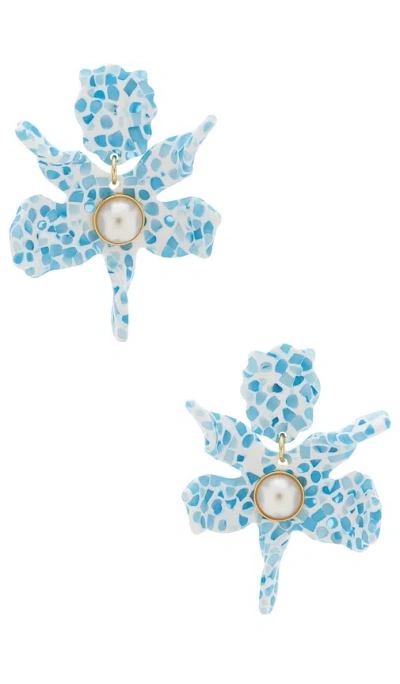 Lele Sadoughi Small Pearl Lily Earrings In Blue