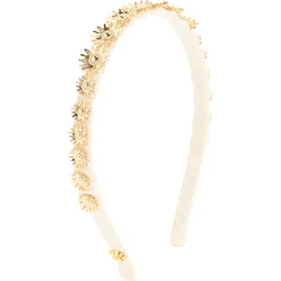 Lele Sadoughi Strand Slim Seashell Headband In Gold