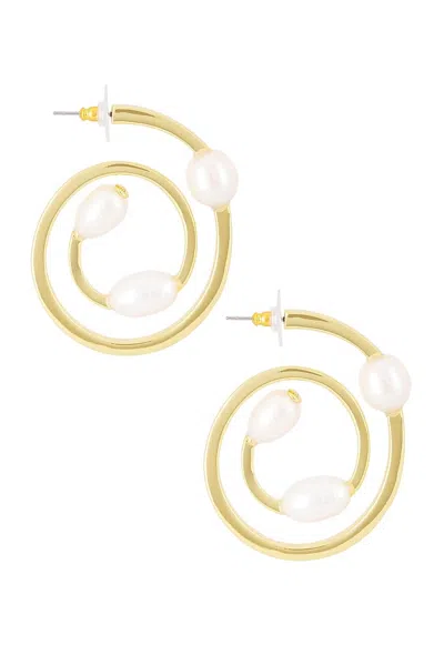 Lele Sadoughi Spin Skater Earrings In Gold / Pearl