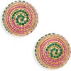 Lele Sadoughi Spiral Crystal Button Stud Earrings In Jeweled Meadow