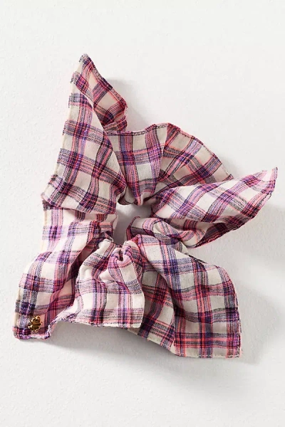 Lele Sadoughi Square Plaid Scrunchie In Multi