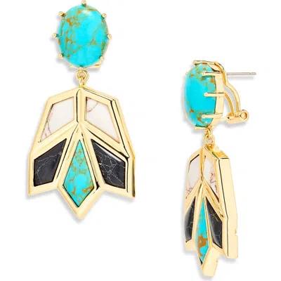 Lele Sadoughi Stone Lotus Earrings In Red