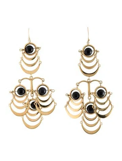 Pre-owned Lele Sadoughi Stone Orbit Chandelier Earrings In Multicolor