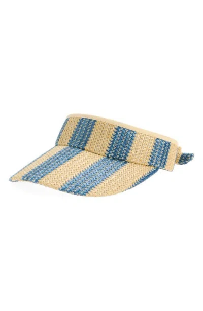 Lele Sadoughi Stripe Raffia Visor In Multi