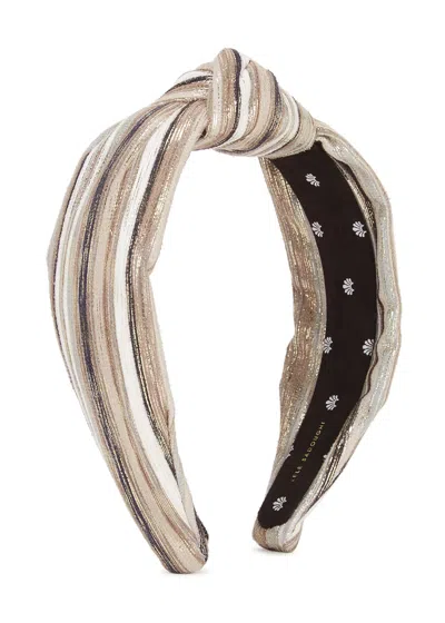 Lele Sadoughi Striped Metallic Velour Headband In Multi