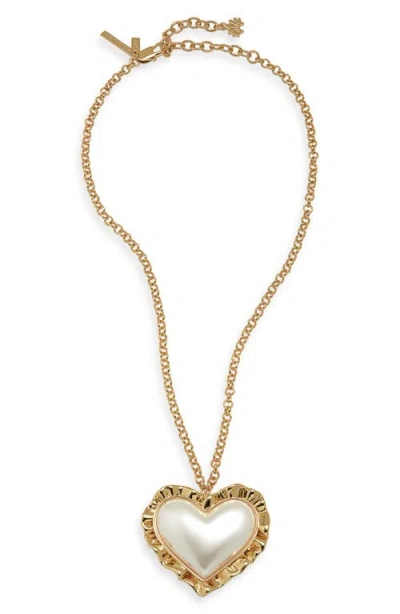 Lele Sadoughi Sweetheart Pendant Necklace In Pearl