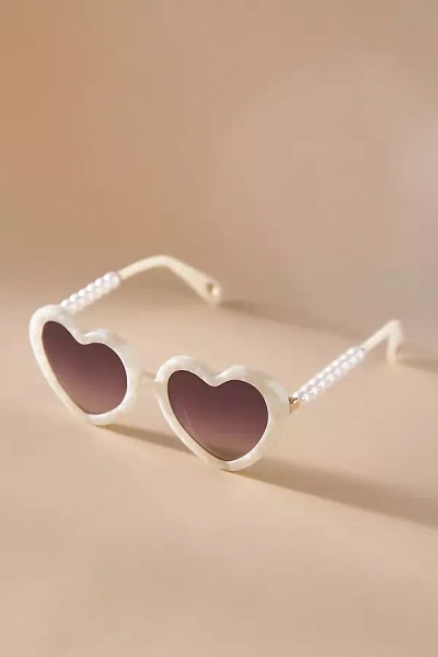 Lele Sadoughi Sweetheart Sunglasses In White
