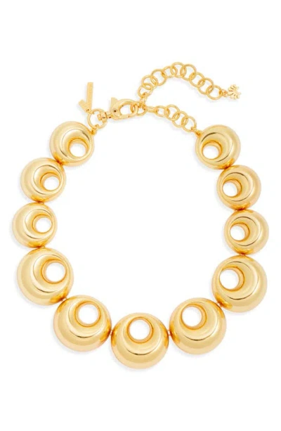 Lele Sadoughi Technicolor Medallion Collar Necklace In Gold