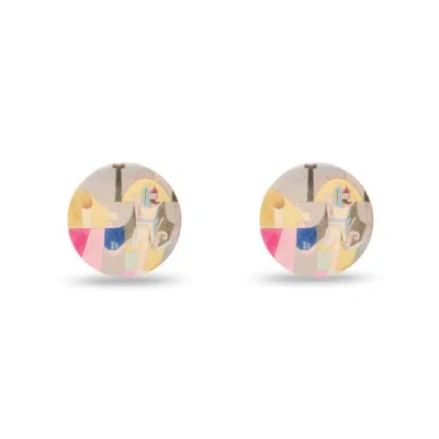 Lele Sadoughi The Met X Lele Klee Columns Button Earrings In Multi