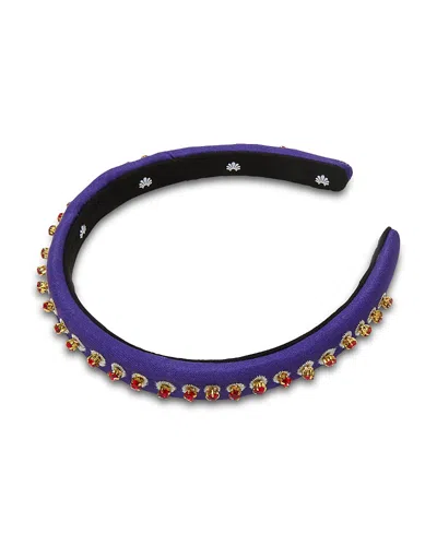 Lele Sadoughi The Met X Lele Lapis Gigi Embellished Denim Headband In Blue