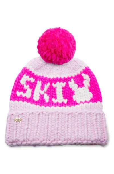 LELE SADOUGHI LELE SADOUGHI THE SKI BUNNY MERINO WOOL BEANIE WITH YARN POMPOM