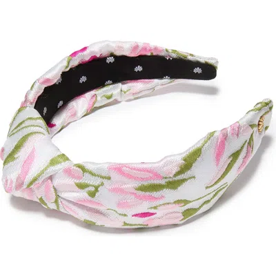 Lele Sadoughi Tulip Print Knotted Headband In Pink
