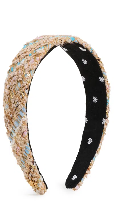 Lele Sadoughi Tweed Bessette Headband Stripe In White