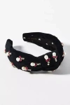 Lele Sadoughi Tweed Pearl Knotted Headband In Black