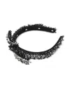 Lele Sadoughi Tweed Ribbon Headband In Jet